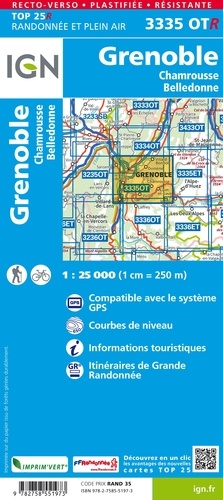 Grenoble, Chamrousse, Belledonne. 1/25 000 (résistante)