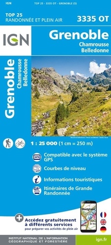 Grenoble. Chamrousse, Belledonne. 1/25 000