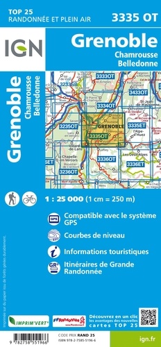 Grenoble. Chamrousse, Belledonne. 1/25 000