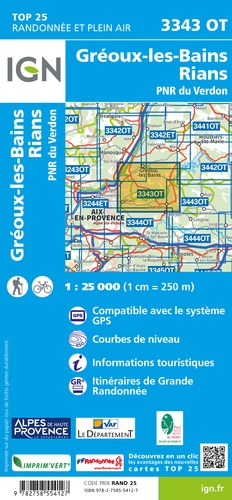 Greoux-les-bains, Rians. PNR du Verdon. 1/25 000