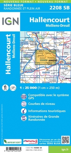Hallencourt, Molliens-Dreuil. 1/25 000