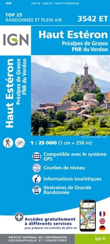 Haut Estéron, Préalpes de Grasse, PNR du Verdon. 1/25 000