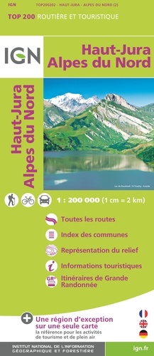 Haut-Jura, Alpes du Nord. 1/200 000