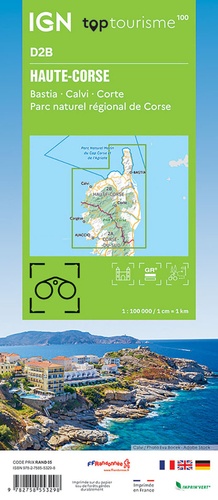 Haute-Corse. bastia, Calvi, Corte, Parc naturel régional de Corse. 1/100 000