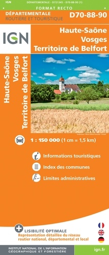 Haute-Saône Vosges Territoire de Belfort. 1/150 000
