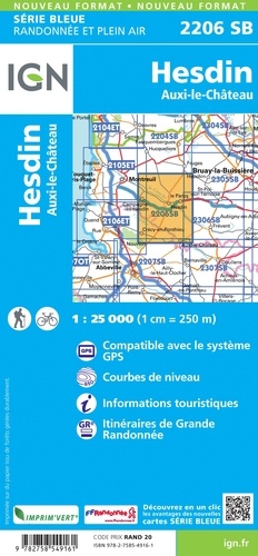 Hesdin, Auxi-le-Château. 1/25 000