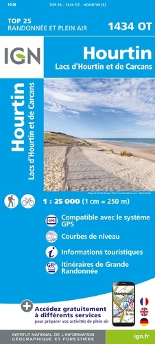 Hourtin, lacs d'Hourtin et de Carcans. 1/25 000 5e édition