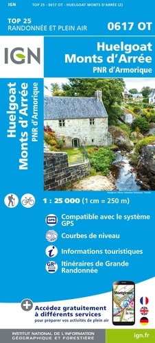 Huelgoat, Monts d'Arrée, PNR d'Armorique. 1/25 000