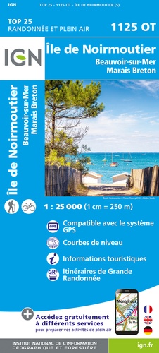 Ile de Noirmoutier, Beauvoir-sur-Mer, Marais Breton. 1/25 000