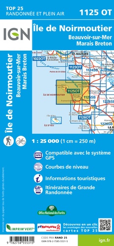 Ile de Noirmoutier, Beauvoir-sur-Mer, Marais Breton. 1/25 000