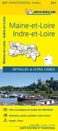  Michelin - Indre-et-Loire, Maine-et-Loire - 1/150 000.