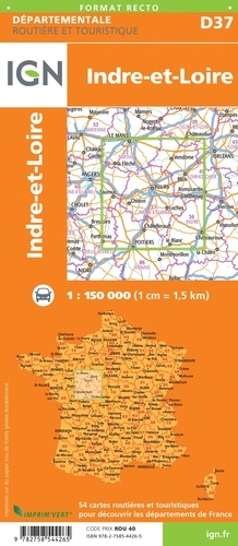 Indre-et-Loire. 1/150 000