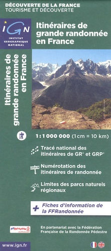  IGN - Itinéraires de grandes randonnée en France - 1/1 000 000.