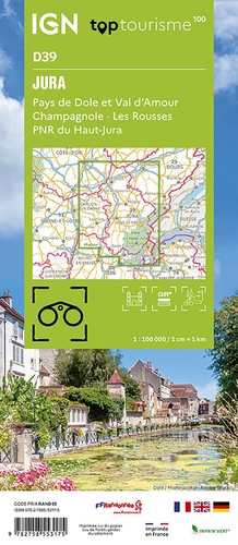 Jura. Pays de Dole et Val d'Amour, Champagnole, Les Rousses, PNR du Haut-Jura. 1/100 000