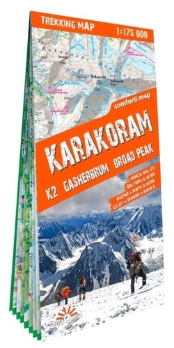  XXX - Karakoram K2, Gasherbrum, Broad Peak 1/175 000 (carte grand format laminée trekking tQ) - Anglais.