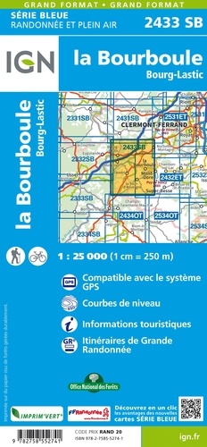 La Bourboule. Bourg-Lastic. 1/25 000
