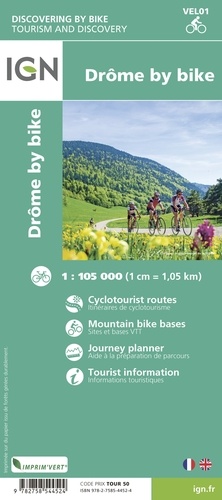 La Drôme à vélo. 1/105 000