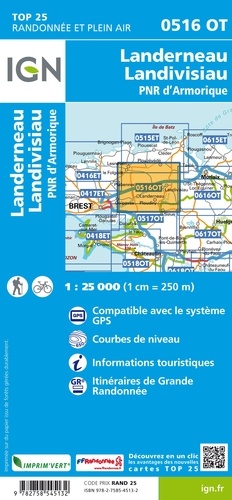 Landerneau, Landivisiau, PNR d'Armorique. 1/25 000