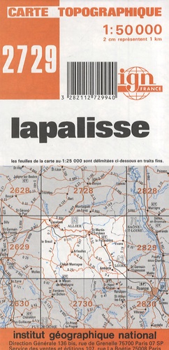  IGN - Lapalisse - Carte topographique 1/50 000.