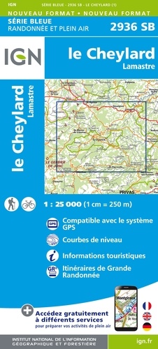 Le Cheylard Lamastre. 1/25 000