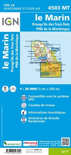 Le Marin Presqu'île des Trois Ilets Parc Naturel Régional de La Martinique. 1/25 000