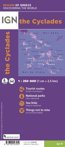 Les Cyclades. 1/250 000