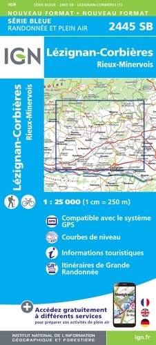 Lézignan-Corbières, Rieux-Minervois. 1/25 000