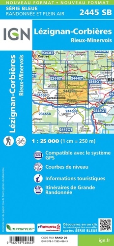 Lézignan-Corbières, Rieux-Minervois. 1/25 000