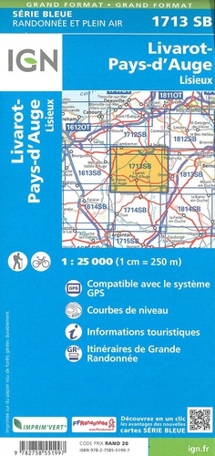 Livarot, Pays-d'Auge. Lisieux. 1/25 000