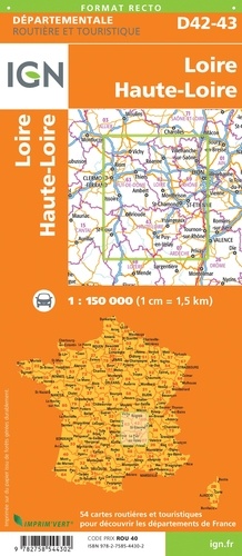 Loire, Haute-Loire. 1/150 000