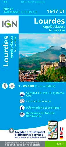 Lourdes, Argelès-Gazost, le Lavedan. 1/25 000