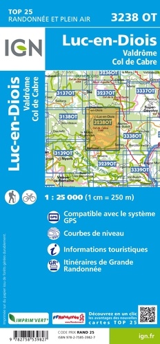 Luc-en-Diois, Valdrôme, Col de Cabre. 1/25 000