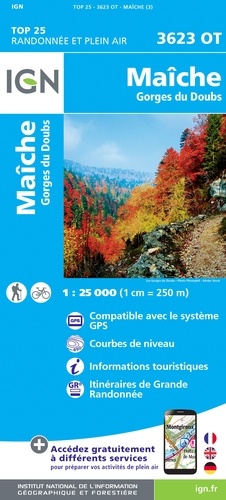 Maiche, Gorges du Doubs. 1/25 000