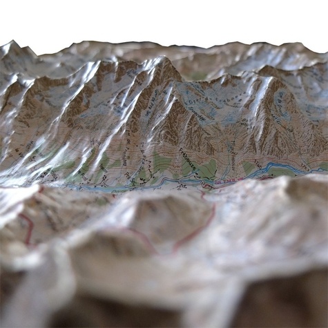 Massif du Mont-Blanc. Carte en relief 1/56 000