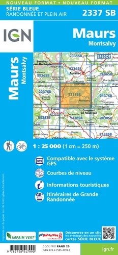 Maurs Montsalvy. 1/25 000