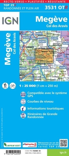 Megève, Col des Aravis. 1/25 000 2e édition