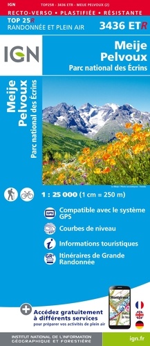 Meije, Pelvoux, Parc national des Ecrins. 1/25 000