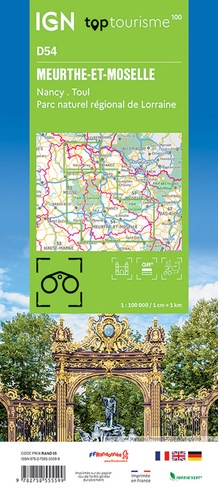 Meurthe-et-Moselle. Nancy, Toul, Parc naturel régional de Lorraine. 1/100 000