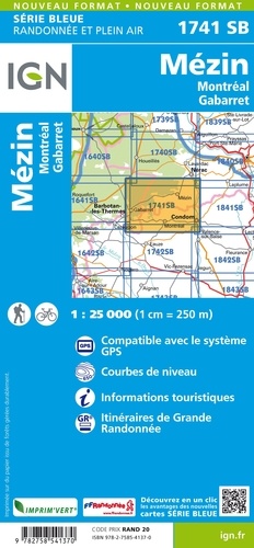 Mézin, Montréal, Gabarret. 1/25 000