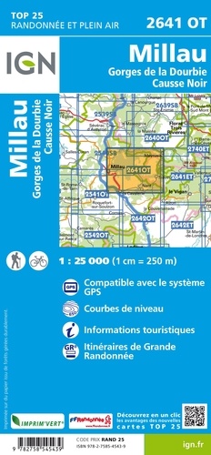 Millau, Gorges de la Dourbie, Causse Noir. 1/25 000