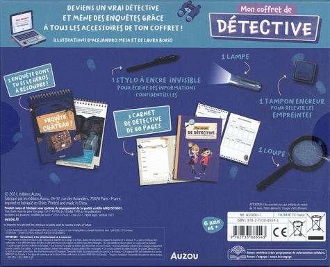 Coffret Détective 48 Pièces – Stylo UV, Loupe, Badges – Jeu De Rôle Enfant
