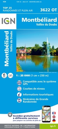 Montbéliard, Vallée du Doubs. 1/25 000