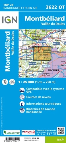 Montbéliard, Vallée du Doubs. 1/25 000