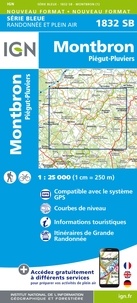  IGN - Montbron, Piégut-Pluviers - 1/25 000.