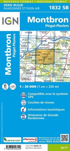 Montbron, Piégut-Pluviers. 1/25 000