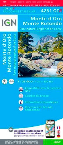Monte d'Oro, Monte Rotondo, Parc naturel régional de Corse. 1/25 000 2e édition