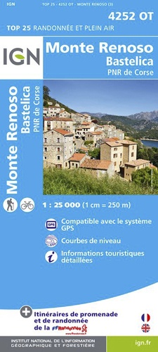  IGN - Monte Renoso, Bastelica - 1/25 000.