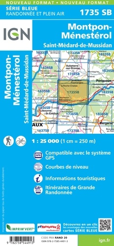 Montpon-Ménestérol, St-Médard-de-Mussidan. 1/25 000