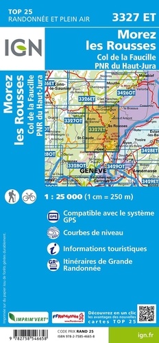 Morez, Les Rousses. Col de la Faucille, PNR du Haut Jura : 1/25 000 4e édition