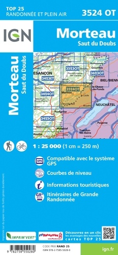 Morteau, Saut du Doubs. 1/25 000
